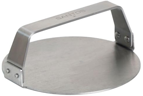 SANTOS Burger Smasher aus Edelstahl – Fleischpresse für Smashed Burger, knusprigen Bacon, goldbraune Sandwiches & perfekt gegrillte Steaks