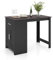 Schmaler rechteckiger Bartisch mit Schublade, 3 Positionen, verstellbares Regal, schwarz + dunkelgrau, hoher Schreibtisch für Küche, Theke, Pub, Esszimmer, Wohnzimmer