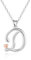 Mesovor 925er Sterling Silber Ketten für Damen, Zierliche Initiale Halskette mit Herz in Roségold, Schmuckgeschenke für Mutter, Schwester, Tochter, Ehefrau (Buchstaben-D)