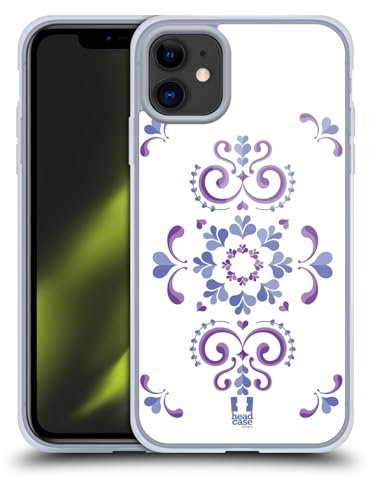 Head Case Designs Weiss Norwegisch Rosemåling Gelhülle [Militärischer Schutzgrad] Kompatibel Mit Apple iPhone 11 Und Kompatibel Mit MagSafe