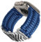 BINLUN Compatibile con Apple Watch Cinturino 46mm 45mm 44mm 42mm Cinturini Sportivo Intrecciato 550 Paracord Acciaio Compatibile con iWatch Serie 10/9/8/7/SE2/SE/6/5/4/3/2/1(Blu Scuro Argento)