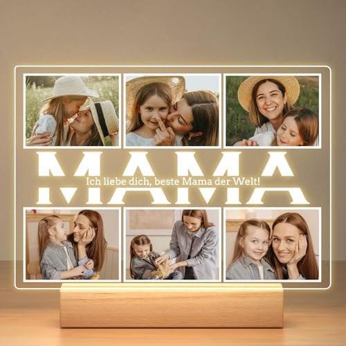 Jkolalin Personalisierte Geburtstagsgeschenk für Mama, Personalisierte Bilderrahmen mit Foto, Fotogeschenke Personalisiert Bilderrahmen mit Bild, Personalisierte Weihnachts Geschenke für Mama