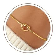 Turandoss Knoten Armband Damen Gold – Zierliches 18K Vergoldetes Knoten Einstellbar Armband Personalisierter Personalisierter Schmuck Geburtstagsgeschenk Armreif Gold Geschenk Mädchen 4-18 Jahre