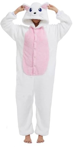Panda Jumpsuit Damen Tier Oversized Kuschelig Schlafanzug Herren Lang mit Kapuze Reißverschluss Unisex Tier Tierkostüme Nachtwäsche Winter