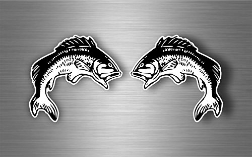 Akachafactory 2X Aufkleber Fisch Karpfen koi Angeln Angelsport Fisch Angel Hochseeangeln r1