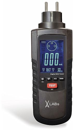 Va-Labs tester RCD, FI, misuratore di tensione, per una verifica veloce degli interruttori FI, verifica di tensione impostabile