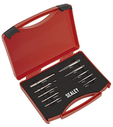 Sealey AK8187 10PC Step Drill Screw/Bolt Extractor Set