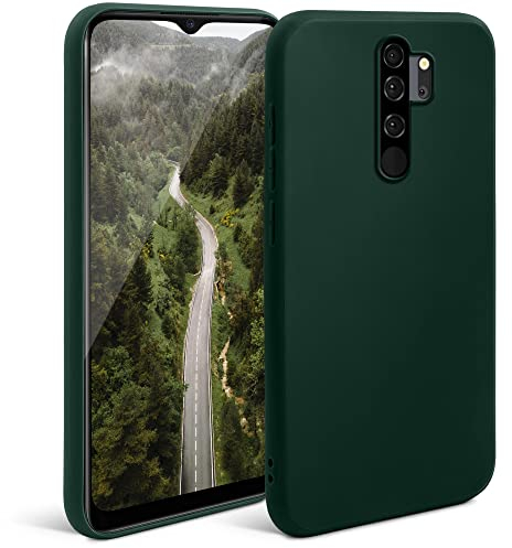 Moozy Minimalist Series Silikon Hülle für Xiaomi Redmi Note 8 Pro, Dunkelgrün - Mattes Finish, Dünne, Weiche TPU-Handyhülle Schutzhülle