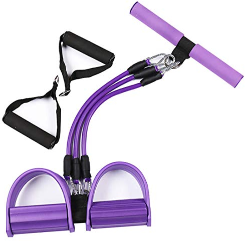 Cihely Corde De Tension Multifonctionnelle, Élastique Sport Expander Pédale de Fitness Bandes de Résistance 3 Tube Jambes Exerciseur Abdos Musculation Abdominaux Extenseur pour Gym Yoga Bras
