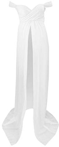 chiwanji Robe de Grossesse Photo Femme Enceinte Costume Habillée de -V Manche pour Plage, Blanc, M
