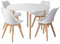 Happy Garden Ensemble Table Ronde 120cm Martha et 4 chaises Nora Blanc