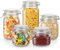 Amisglass Glass Jars with Large Storage Capacity, Clip Top Storage Jar Hermetically Sealed Hinged, Pack of 5, for Fermenting, Preserving, Kitchen Storage & Organisation(2.4L+1.7L+1L+0.9L+0.6L)
