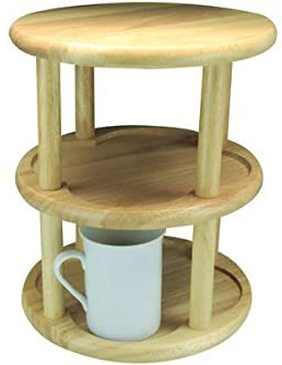 APOLLO The HOUSEWARES Tassen-Karussell aus Holz, drehbar, Hevea-Holz, für 6 Tassen, Größe: 23 x 26 x 23 cm, Natur