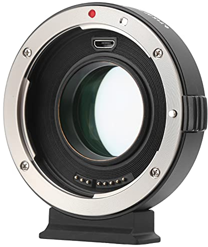 Goshyda Fokusadapterring aus Aluminiumlegierung,AEF-MFT Booster 0,71X Brennweitenreduzierungs-Objektivadapter mit Vergoldetem ,für EF-Objektiv auf M4/3-Objektiv