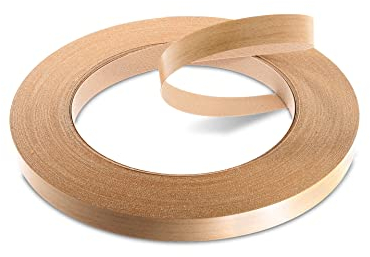 WoodPress® 19mm Beech Wood Style Laminate Melamine Pre-Glued Veneer Edging Tape – 50m Trade Roll – Iron-On Wood Application