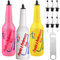SuproBarware Flair Bottle Mix Color - Set di 3 shaker da cocktail, bottiglie di esercizio per barista, 750 ml (bianco, rosa, giallo)