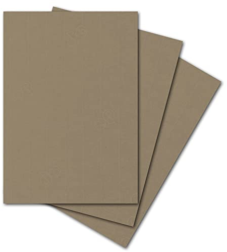 ARTOZ 15x Bastelpapier - Taupe - DIN A4 297 x 210 mm - 220 Gramm pro m² - Edle Egoutteur-Rippung - Hochwertiges Designpapier Urkundenpapier Bastelkarton