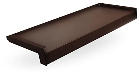 Seiletech.de Fensterbank Aluminium + Pulverbeschichtet | 90 cm | Bronze RAL 8017 | Tiefe 17,5 cm | Wetterfest | Inkl. Alu Endkappen | Fensterbrett | Aussenfensterbank | Outdoor | Fenstersims | Aussen