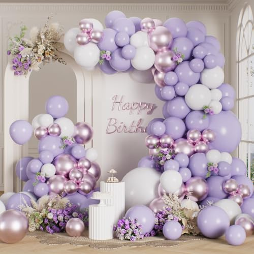 RainbowQ Party Lila Luftballon Girlande 165 Stück Ballons Bogen Latex