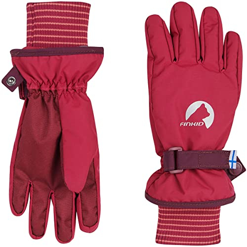 Finkid Kinder Pikkurilli Handschuhe, Beet red-Eggplant, XL