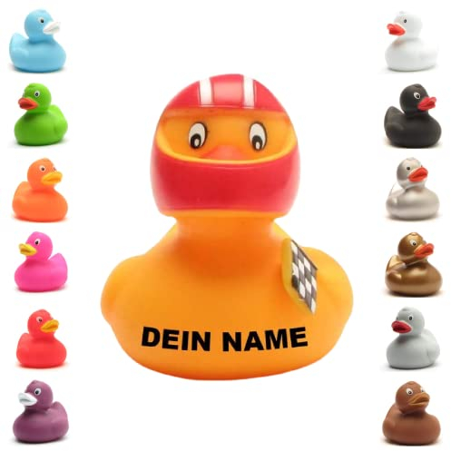 Badeente - personalisierbar (Rennfahrer Ente)