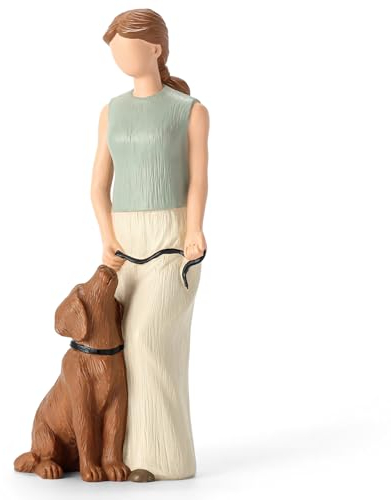 Carracci Figur Frau Walking Dog Lady Freundschaft Memorial Ornament für Hundeliebhaber