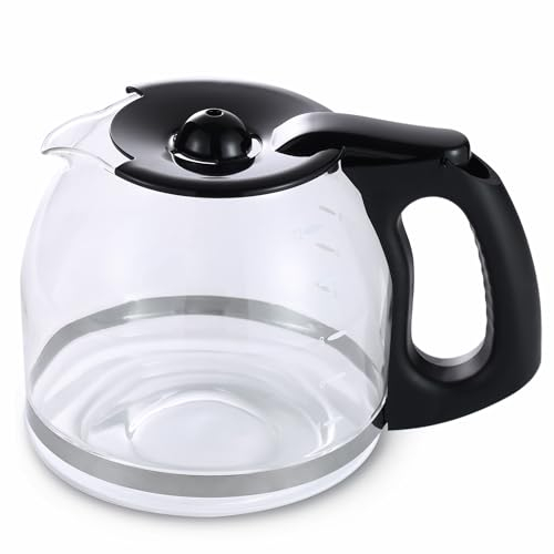Carafe en verre de rechange 12 tasses, compatible avec la cafetière Mr. Coffee Maker, remplace PLD12-RB (noir)