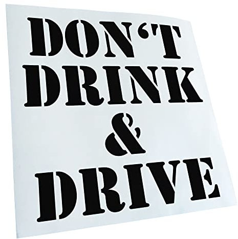Kiwistar - Autoaufkleber - Schwarz - 24x24cm Dont drink and drive - Heckscheibe Auto Aufkleber wetterfest für Kfz LKW Mofa Truck - Sticker außen selbstklebend Tuning Zubehör für Fenster Fahrzeug