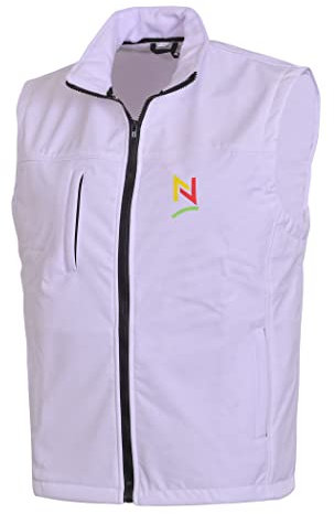 NORMAN Slim Size Men's Softshell Bodywarmer Sleeveless Jacket Gilet Body Warmer Fleece White (as8, alpha, m, regular, regular)