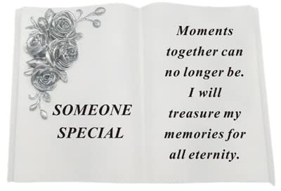 David Fischhoff Grabbuch mit 3D-Silber-Rosen, Weiß