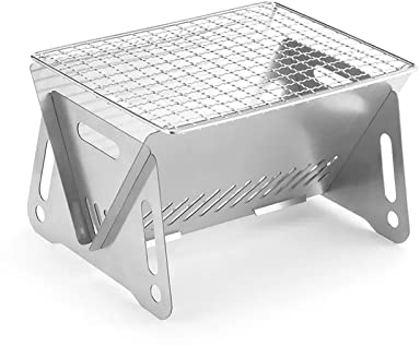 jackfru Barbacoa de carbón vegetal, barbacoa de camping, barbacoa plegable, barbacoa de mesa, barbacoa de acero inoxidable, portátil, extraíble, barbacoa para exteriores, camping, viajes, festivales,