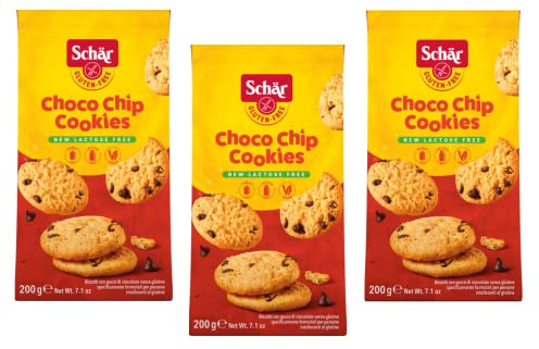 3x Schär Gluten Free Choco Chip Cookies Kekse mit Schokoladentropfen Glutenfrei 200g Beutel