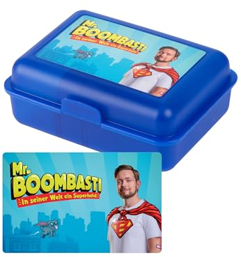 United Labels Bastian Bielendorfer Brotdose - Mr. Boombasti Butterbrotdose mit Trennwand Lunchbox Blau