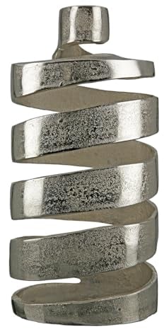 GILDE Deko große Vase Dekovase Dekoobjekt XXL - aus Aluminium - für Zweige Äste Trockenblumen - Dekoration Winter Weihnachten Silberne Weihnachtsdeko - Farbe: Silber Höhe 42,5 cm