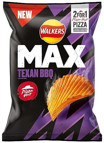 Walkers Max Pizza Hut Texan BBQ Sharing Crisps 140g