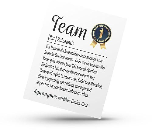 PURESIZE 12er Set bestes Team Karte A6 Kollegen Karte, Arbeitskollegen, Sportverein, Fußball, Verein, Mitarbeiter Karten, Grußkarte, Dankeskarte, Dankeschön, Danke (Team No.1)