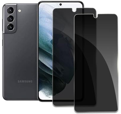 2pcs Verre Trempé Anti Espion pour Samsung Galaxy S21, Privacy Film de Protection en Verre Trempé, Écran Anti-rayures, Anti-emprenites digitales, Haute Définition, Sans Bulles