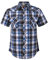 COEVALS CLUB Mens Shirts Short Sleeve Casual Push Button Plaid Suit Regular Fit Western Cowboy Pearl Snap Two Pockets Work Derss Button Up Shirts (Blue & Black #17 4XL)