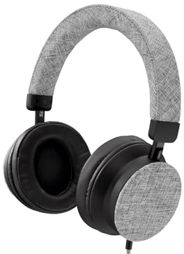 Silvercrest Kopfhoerer mit modischem Textilbezug (Hellgrau)
