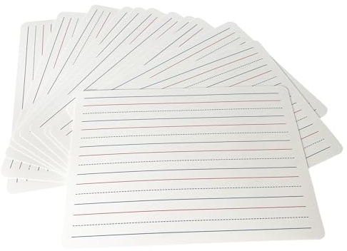 12 Whiteboards mit Handschrift, liniert, A4, trocken abwischbar