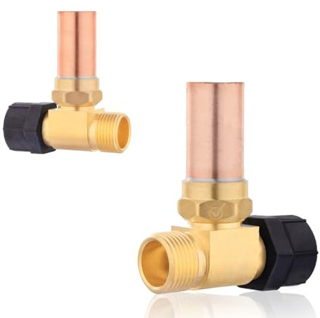 HeSun 2-Pack Toilet Water Hammer Arrestor, 7/8 Female Ballcock Nut X 3/4 Male Thread, with Copper Hammer Arrestor for Reducing Banging Noise