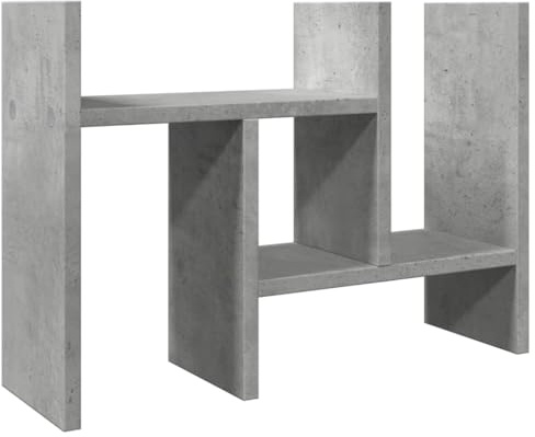 vidaXL Schreibtisch Organizer, Tischorganizer DIY Drehbar Verstellbar, Regal Bücherregal für Büro Zuhause, Schreibtischregal Büro-Organizer, Betongrau Holzwerkstoff