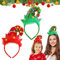 2 Stück Weihnachts-Kopfschmuck, Stirnbänder Mit LEDs, Leuchtender Haarreif, Weihnachtsmütze Kopfbedeckung Rentier Geweih, Weihnachtsstirnband Rot Grün für Kinder Erwachsene
