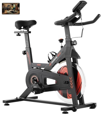 VEVOR Heimtrainer Magnetwiderstand Stationäres Fahrrad zu Hause, Indoor Bike mit leisem Riemenantrieb & schweres Schwungrad & verbesserter LCD-Monitor & bequemem Sitzpolster, mittelgroße Heimtrainer