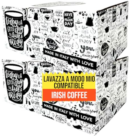 Bonini Irish Coffee Coffee Pods Compatible with Lavazza A Modo Mio Coffee Machines. Case of 2 (Total 10 Packs, 100 Pods)