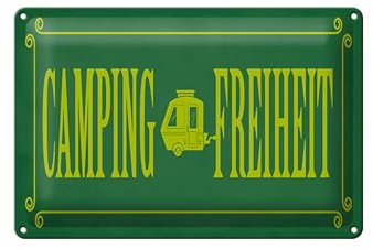 Femer Blechschild Spruch 12x18 cm Camping Freiheit Schild