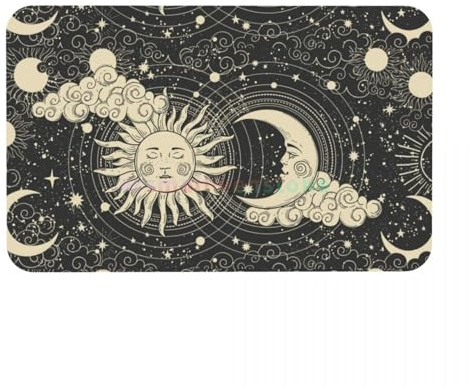 OOAHJEID Fußmatte Badteppich Teppich Himmlisches Muster Sonne und Mond Mystic Goth Witchy Kissen saugfähig Badezimmertür
