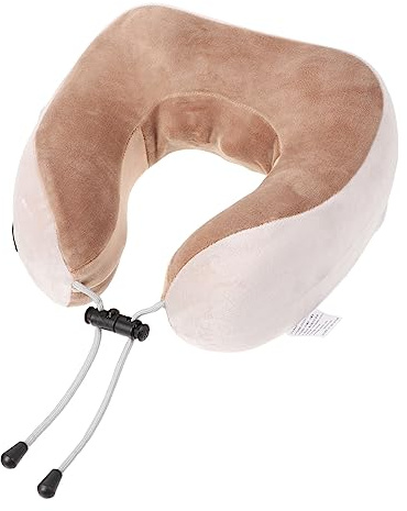 Nacken und Schultermassagegerät mit Vibration, Ergonomisch, Kaffee | Stoffoberfläche, 1200ma Akku, USB Stromversorgung, Angenehm zu Tragen, zum Lösen von Verspannungen