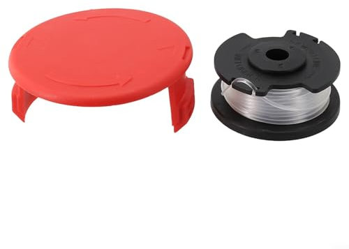 Kit de bobine et fil de rechange pour tondeuse à gazon Einhell GE-CT 18/28 Li/Li TC, fil de débroussailleuse de 4,8 m, comprend un capuchon de bobine avec matériau plastique, 75 x 33 mm