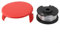 Kit de bobine et fil de rechange pour tondeuse à gazon Einhell GE-CT 18/28 Li/Li TC, fil de débroussailleuse de 4,8 m, comprend un capuchon de bobine avec matériau plastique, 75 x 33 mm